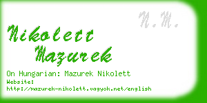 nikolett mazurek business card